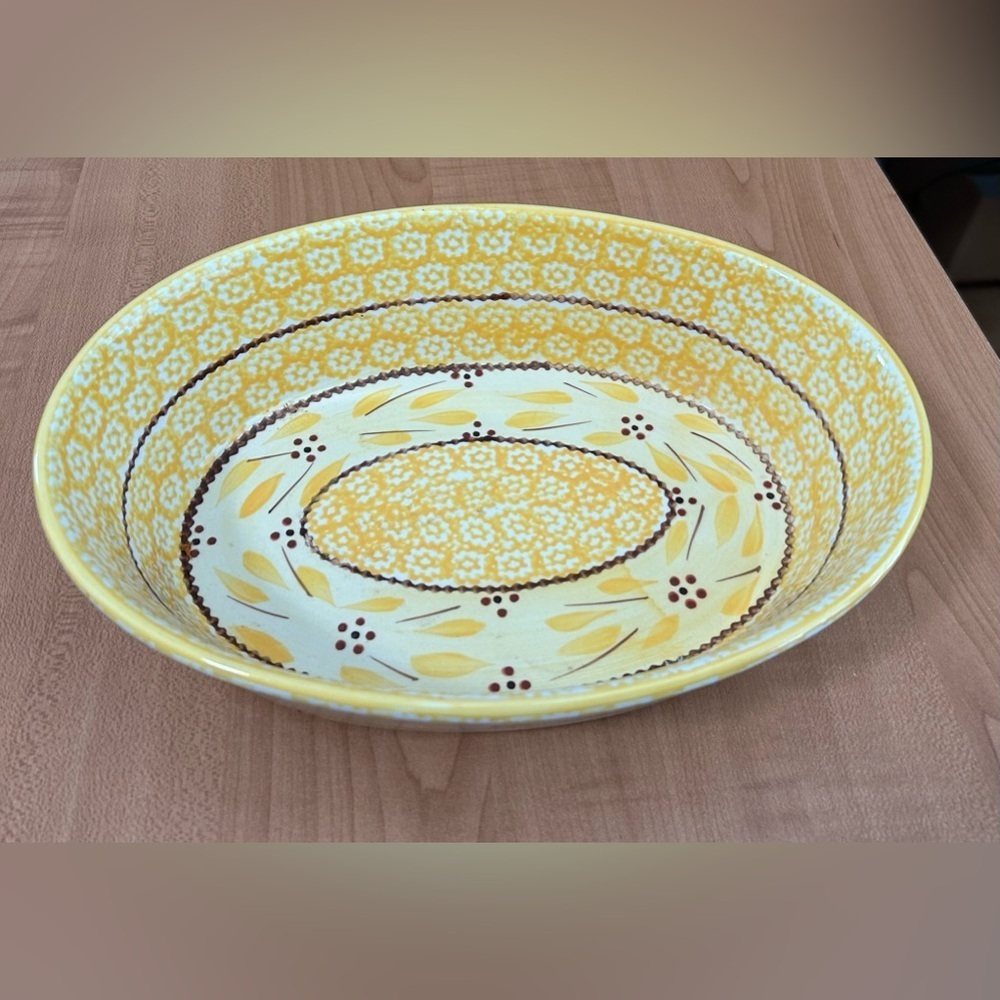 temptations bakeware presentable ovenware old world yellow Tara serving bowl